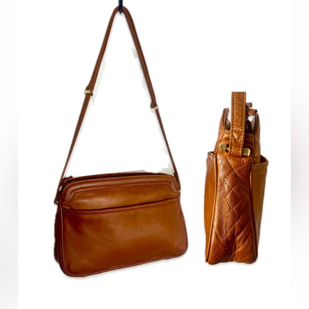 Giambattista Confezioni Brown Leather Crossbody Handbag Leather Lining Italy - Picture 1 of 14